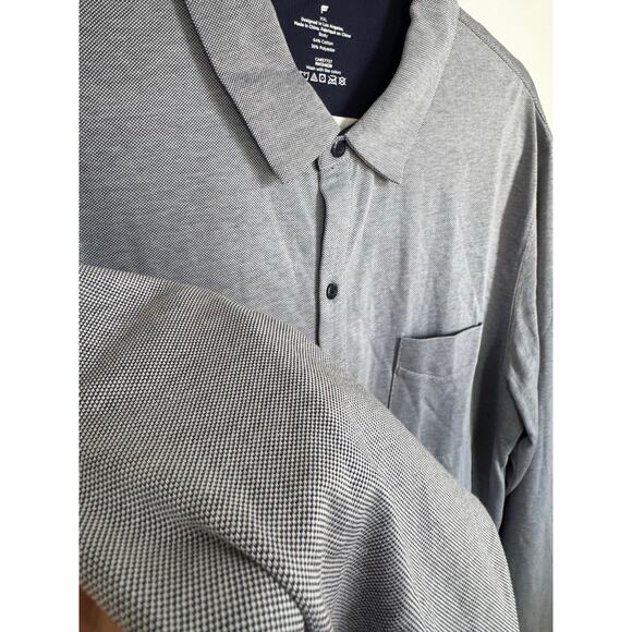 Fabletics Dash Men's Button Up Shirt Blue Size XXL Dress Shirt Athleisure 2XL - Picture 4 of 7